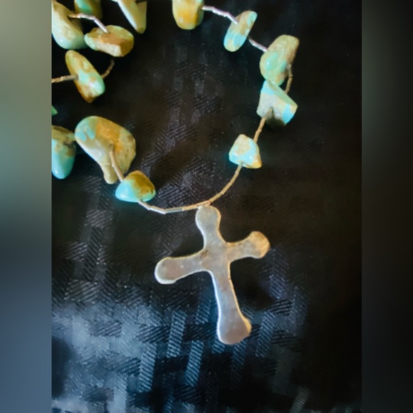 Vintage 1940’s Navajo Kingman Mined Turquoise & “Liquid Silver” Beaded Necklace - Picture 12 of 17